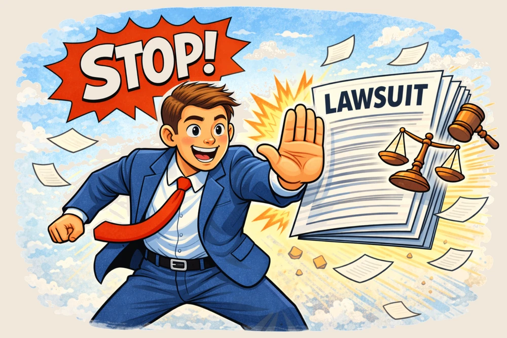 Image of a consumer stopping a collection lawsuit with Bankruptcy