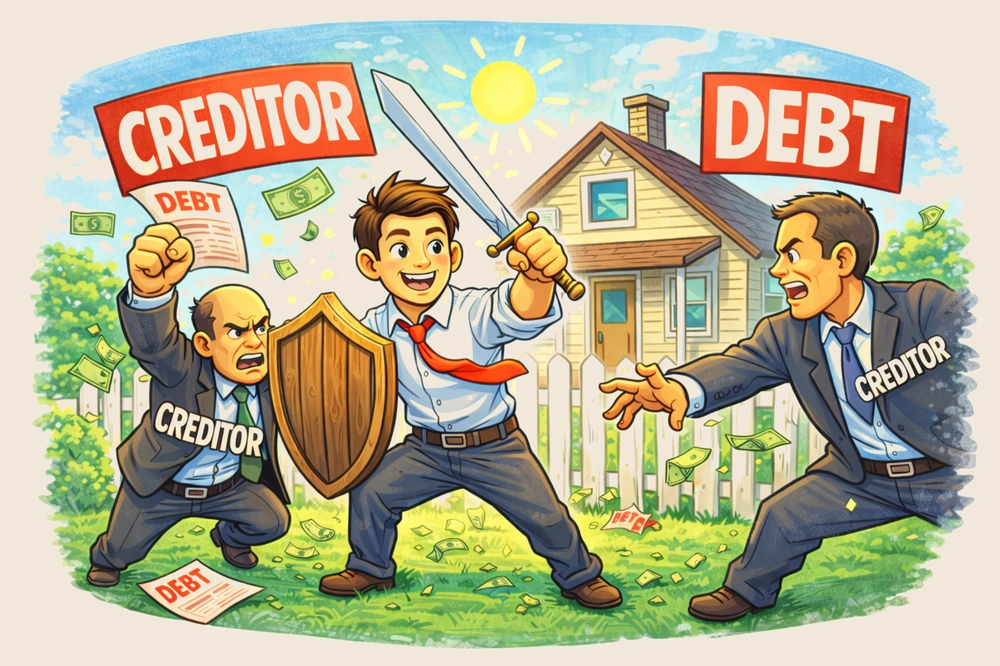 Image of a consumer using Bankruptcy to protect property from creditors